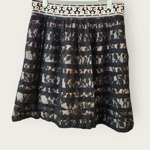 Anthropologie Floreat Charente Striped Lace A-Line Skirt Sz 12